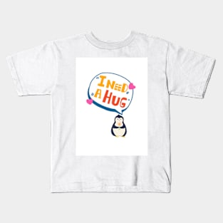 Penguin love card. I need a HUG card.  designed by Hyunah yi Sweet PaperDesignSol Kids T-Shirt